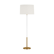 Visual Comfort Monroe 62" Tall LED Torchiere Floor Lamp Burnished Brass / Gloss White