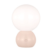 Visual Comfort Suki 8" Tall Cordless LED Table Lamp with Milk Glass Shade Blush
