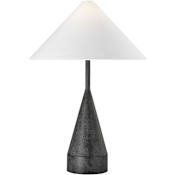Visual Comfort Brachion 24" Tall Vase Table Lamp with Linen Shade Black Pearl