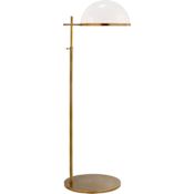 Visual Comfort Dulcet 44" - 55" Pharmacy Floor Lamp by Kelly Wearstler Antique Burnished Brass / White Glass