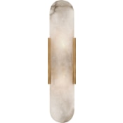 Visual Comfort Melange 20" Elongated Sconce with Alabaster by Kelly Wearstler Antique Burnished Brass