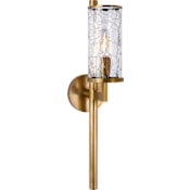 Visual Comfort Liaison 19" High Wall Sconce with Crackle Glass Shade Antique Burnished Brass