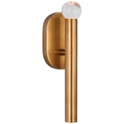 Visual Comfort Rousseau 11" Tall LED Wall Sconce Antique-Burnished Brass / Clear Glass