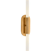 Visual Comfort Rousseau 15" Medium Bath Sconce by Kelly Wearstler Antique Burnished Brass / Etched Crystal