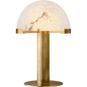 Visual Comfort Melange 18" Desk Lamp with Alabaster Shade by Kelly Wearstler Antique Burnished Brass