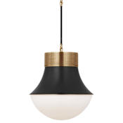 Visual Comfort Precision 17" Wide Suspension Pendant Antique-Burnished Brass / Bronze
