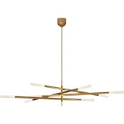 Visual Comfort Rousseau Grande Eight Light Articulating Chandelier Antique Burnished Brass / Etched Crystal