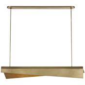 Visual Comfort Piel 48" Wide LED Linear Chandelier Antique-Burnished Brass