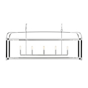Visual Comfort Hadley 5 Light 49" Wide Linear Chandelier Polished Nickel