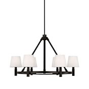 Visual Comfort Grayson 6 Light 32" Wide Chandelier Aged Iron