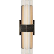 Visual Comfort Fascio 14" LED Crystal Sconce by Lauren Rottet Bronze