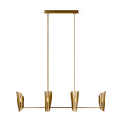 Visual Comfort Plivot 6 Light 48" Wide Linear Pendant Burnished Brass