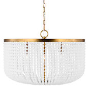 Visual Comfort Bellecour 8 Light 24" Wide Crystal Drum Chandelier Vintage Gild
