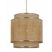 Visual Comfort Linley 6 Light 30" Wide Pendant Soft Brass