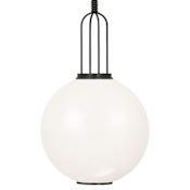 Visual Comfort Meir 12" Wide Pendant with White Glass Shade Bronze