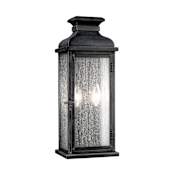 Visual Comfort Pediment 2 Light 18" Tall Outdoor Wall Sconce Dark Weathered Zinc