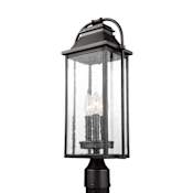 Visual Comfort Wellsworth 3 Light 21" Tall Post Light Antique Bronze