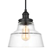 Visual Comfort Baskin 10" Wide Mini Pendant with Clear Glass Shade Midnight Black
