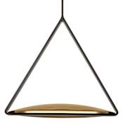 Visual Comfort Cymbal 22" Wide LED Pendant Dark Bronze / Natural Brass