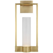 Visual Comfort Lucid 18" Tall LED Wall Sconce with Frosted Glass Shade Antique Brass