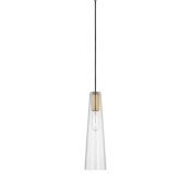 Visual Comfort Osvaldo 5" Wide Mini Pendant Antique-Burnished Brass / Clear Glass