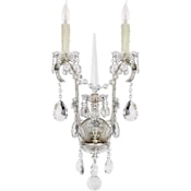 Visual Comfort Alessandra 2 Light 24" Tall Wall Sconce Antique Silver Leaf