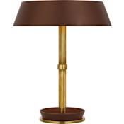 Visual Comfort Hudson St. 20" Tall Accent Table Lamp Natural Brass and Carob Leather