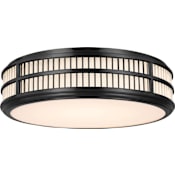 Visual Comfort Perren 24" Wide LED Flush Mount Drum Ceiling Fixture Bronze / Glass Rods