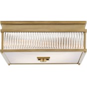 Visual Comfort Allen 2 Light 12" Wide Flush Mount Square Ceiling Fixture Natural Brass