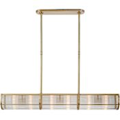Visual Comfort Allen 6 Light 48" Wide Linear Pendant Natural Brass