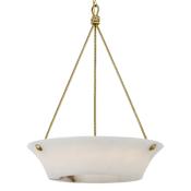 Visual Comfort Claremont 21" Wide LED Pendant with Alabaster Shade Natural Brass
