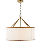 Visual Comfort Broomfield 4 Light 32" Wide Pendant Natural Brass