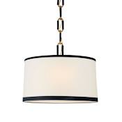 Visual Comfort Cody 3 Light 24" Wide Pendant Natural Brass / Navy Leather
