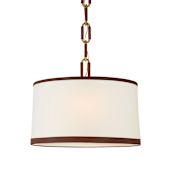 Visual Comfort Cody 3 Light 24" Wide Pendant Natural Brass / Saddle Leather