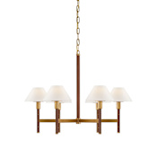 Visual Comfort Radford 6 Light 30" Wide Chandelier Natural Brass / Natural Rift Oak
