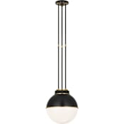 Visual Comfort Cavill 12" Wide Pendant with Hood Bronze and Natural Brass