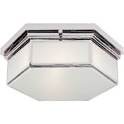 Visual Comfort Berling 2 Light 13" Wide Flush Mount Drum Ceiling Fixture Polished Nickel