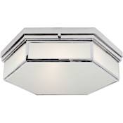 Visual Comfort Berling 3 Light 18" Wide Flush Mount Drum Ceiling Fixture Polished Nickel