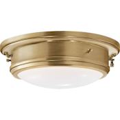 Visual Comfort Marine 2 Light 13" Wide Flush Mount Bowl Ceiling Fixture Natural Brass