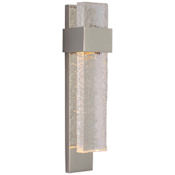 Visual Comfort Brock 14" Tall LED Wall Sconce Polished Nickel / Clear Wavy Glass