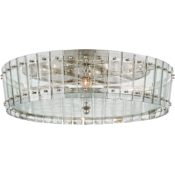 Visual Comfort Cadence 4 Light 24" Wide Semi-Flush Drum Ceiling Fixture Polished Nickel
