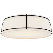 Visual Comfort Callaway 23" Wide LED Flush Mount Drum Ceiling Fixture Bronze / Linen / Frosted Acrylic