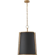 Visual Comfort Hastings 26" Medium Pendant with Shade by Carrier and Company Hand Rubbed Antique Brass / Black