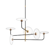 Visual Comfort Calvino 32" Wide LED Abstract Chandelier Aged Iron / Hand-Rubbed Antique Brass
