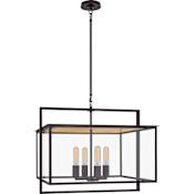 Visual Comfort Halle 24" Wide Hanging Lantern with Clear Glass by Ian. K. Fowler Aged Iron