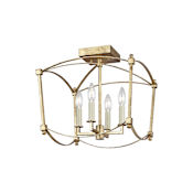 Visual Comfort Thayer 4 Light 14" Wide Semi-Flush Ceiling Fixture Antique Gild