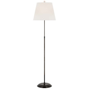 Visual Comfort Wyatt 53" Tall Torchiere Floor Lamp Bronze / Linen