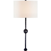Visual Comfort Carey 31" High Wall Sconce with Linen Shade Aged Iron