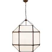 Visual Comfort Morris 3 Light 23" Wide Lantern Chandelier Antique Zinc