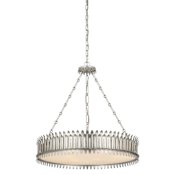 Visual Comfort Leslie 6 Light 27" Wide Abstract Drum Chandelier Burnished Silver Leaf